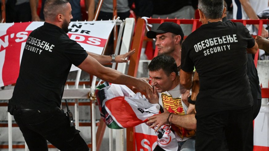 Riot police storm stands after referee was forced to stop Serbia vs England