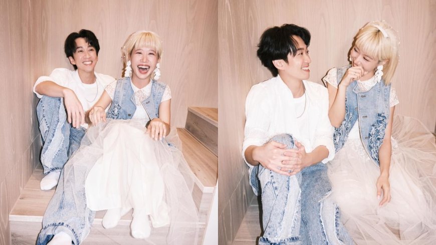 Lulu黃路梓茵甜嫁陳漢典！休閒牛仔「輕婚紗風」超配　洋溢幸福日常感