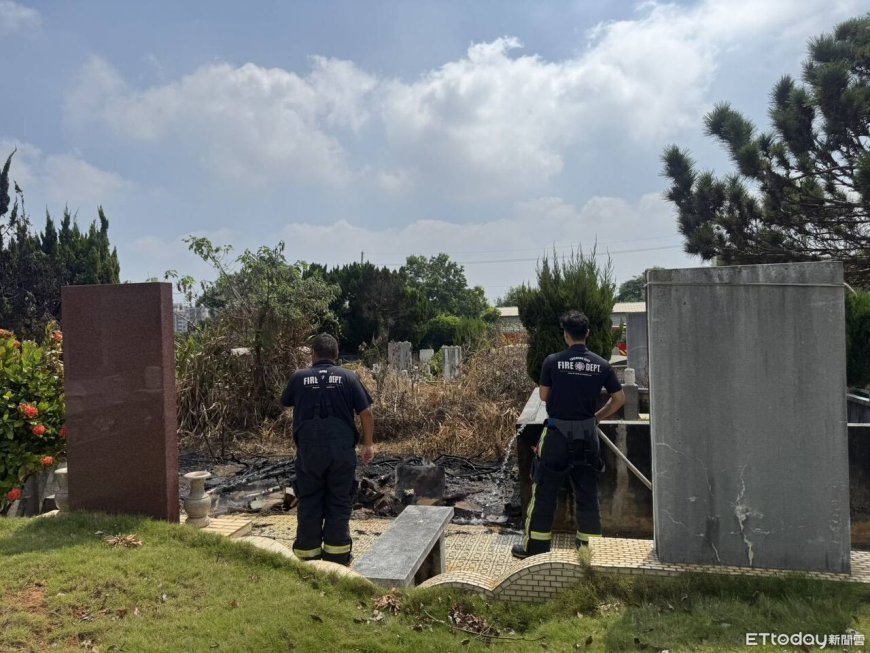 鬼月驚魂！台中公墓大片雜草突起火　警消合力撲滅