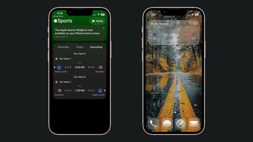 苹果上新 Sports 体育 3.3 版 App:新增主屏小组件、支持锁屏实时活动