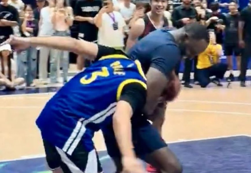 中國行遇穿普爾球衣球迷　勇士追夢綠搞笑「鎖喉功」伺候