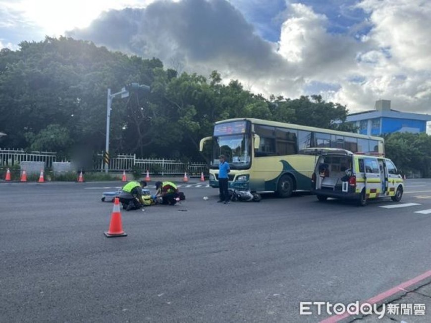 核三廠前嚴重車禍！雙載騎士碰撞遊覽車　2人命危搶救中