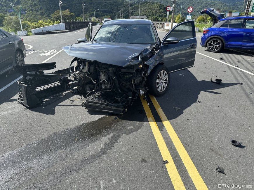 宜蘭三星鄉無號誌路口2車相撞！車頭撞毀4人輕傷　驚險瞬間曝