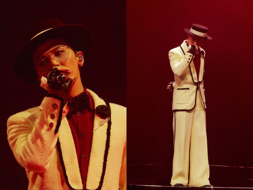 最會穿香奈兒的男人！GD巴黎演唱會換上訂製西裝搭羽毛胸針帥翻舞台