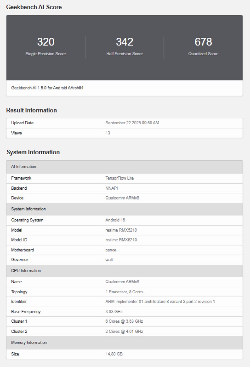 realme 真我 GT 8 Pro 手机跑分曝光：高通骁龙 8 Elite Gen 5 芯片 + 16GB 内存
