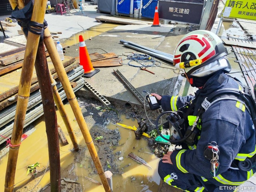 快訊／大量瓦斯外洩！怪手挖破地下管線　台中建案工地急封路