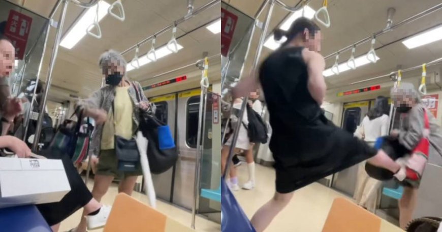 白髮婦北捷甩袋攻擊被踹飛！捷警認涉「互毆」...最高開罰1.8萬