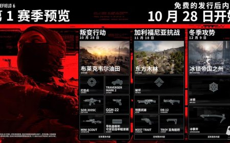 《战地 6》第一赛季路线图公布：10-12 月都有新地图，10 月 28 日上线