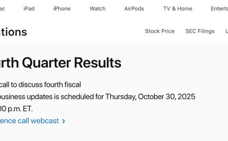 苹果将于北京时间 10 月 31 日公布 2025 财年第四财季业绩