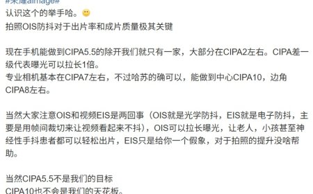 荣耀罗巍：CIPA5.5 不是我们的目标，CIPA10 也不会是我们的天花板