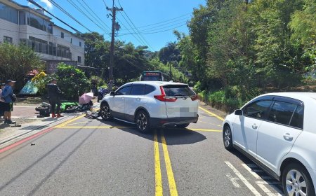 北宜公路車禍！小客車左轉與直行重機擦撞　騎士左腳踝骨折送醫