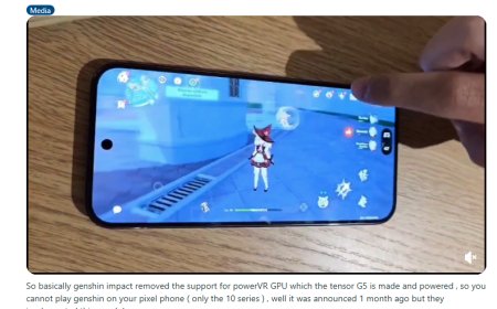 米哈游《原神》移除 PowerVR GPU 支持，导致谷歌 Pixel 10 系列几乎无法运行