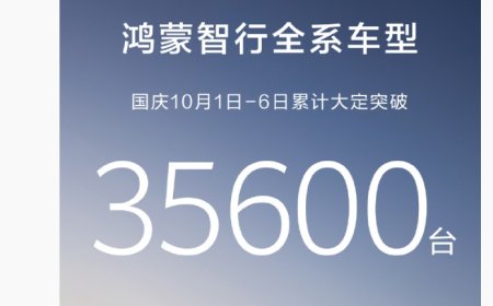 鸿蒙智行全系车型国庆 10 月 1 日-6 日累计大定突破 35600 台