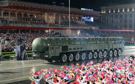 Kim Jong Un shows off 'most powerful' ballistic missile as foreign leaders watch North Korea military parade