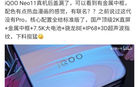iQOO Neo11 真机后盖曝光：预计搭载金属中框、骁龙 8 至尊版处理器