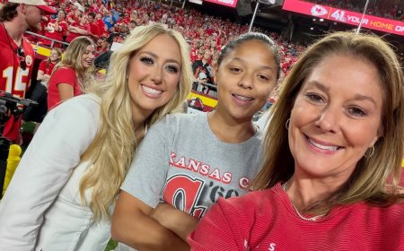 Brittany Mahomes Rocks White Shirt and Denim While Kissing Patrick Mahomes