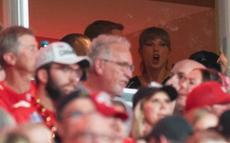 Taylor Swift Hugs Ed Kelce at Kansas City Chiefs Game