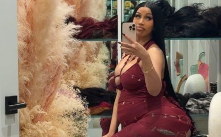 Pregnant Cardi B Rocks Sheer Dress With Cutouts for 33rd Birthday