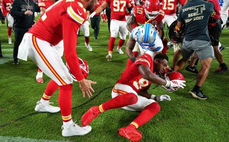 Lions' Brian Branch snubs Patrick Mahomes after loss, sparks brawl with Chiefs wide receiver