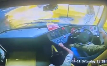 公車司機癲癇發作「腳卡油門暴衝」　連撞9輛車驚險畫面曝
