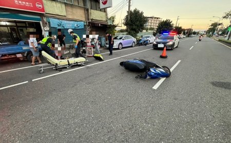 苗栗婦騎3輪車遭機車撞飛！頭部重創進ICU　驚悚瞬間曝