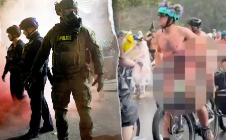'Unsightly tactics': Feds react to nude bicycle protesters who bared all outside ICE facility