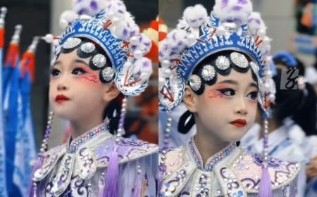 長沙小女孩穿「京劇戲服」驚豔全場　網讚嘆：美得像洋娃娃