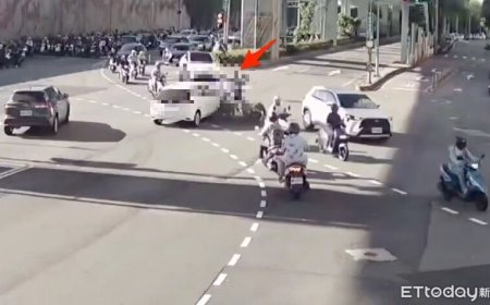 驚險畫面！26歲女開車撞機車海　2騎士噴飛...她再衝50m才停