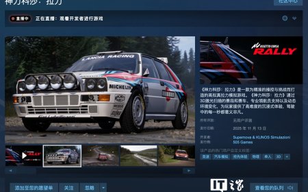 赛车游戏《神力科莎: 拉力》11 月 13 日上线抢先体验版，Steam 定价 29.99 美元