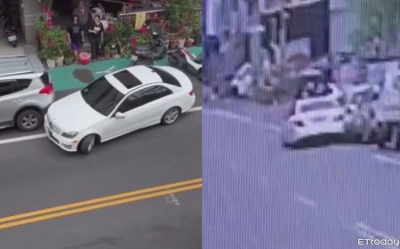 南投賓士女狂撞14車肇逃！路人尖叫畫面曝　