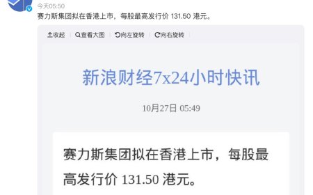 “新能源汽车势力”赛力斯集团拟在香港上市，每股最高发行价 131.50 港元