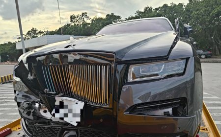 新竹國道3車追撞！「勞斯萊斯Ghost 」車頭毀了　維修費破百萬