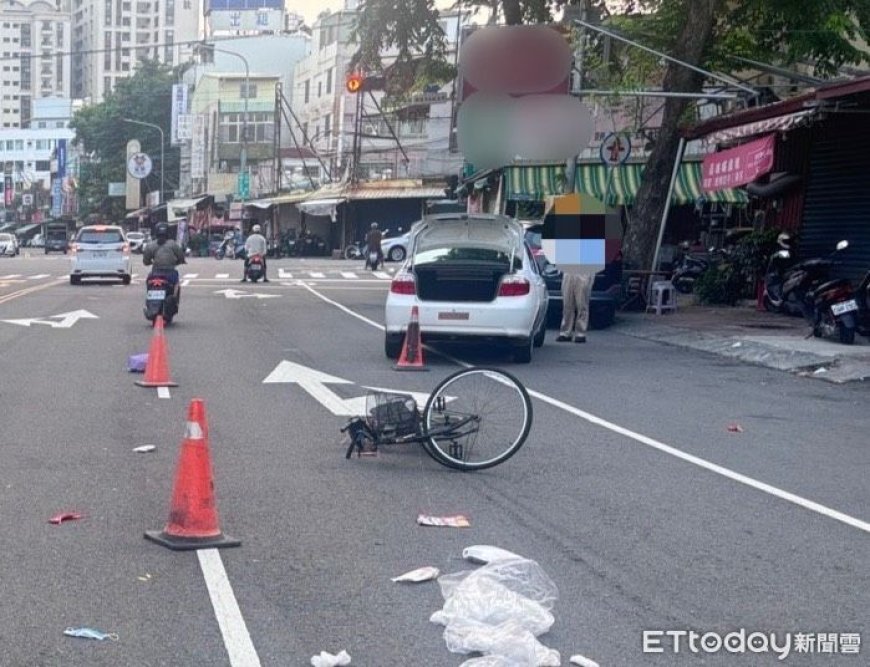 撞擊畫面曝！單車翁「切西瓜左轉」遭轎車擊落　頭部重創亡