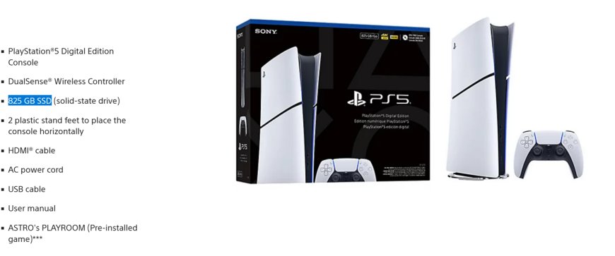 索尼 PS5 数字版主机 825GB 存储款在美推出,仍定价 499.99 美元