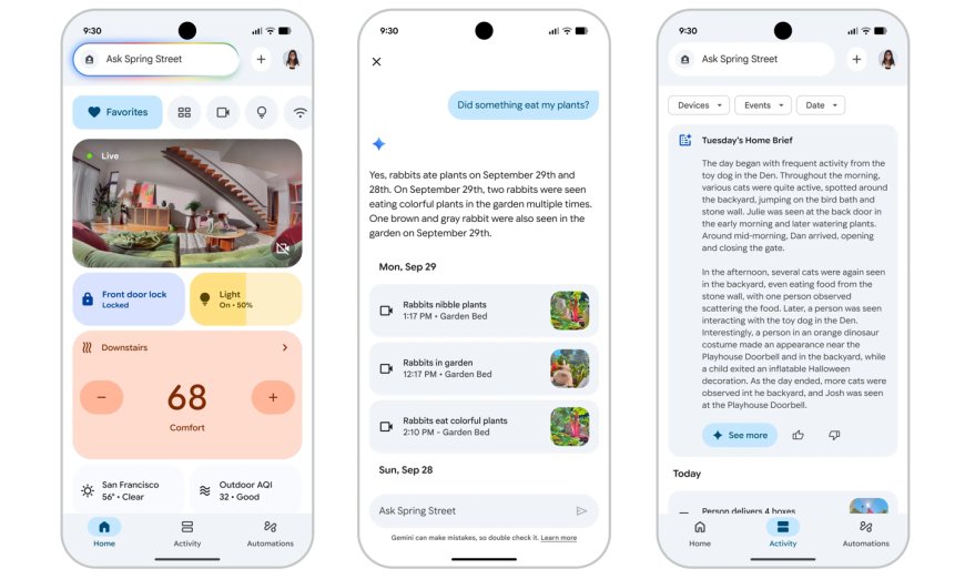 谷歌推出 Nest 智能摄像头、门铃等新品,内置能理解自然语言的 Gemini AI