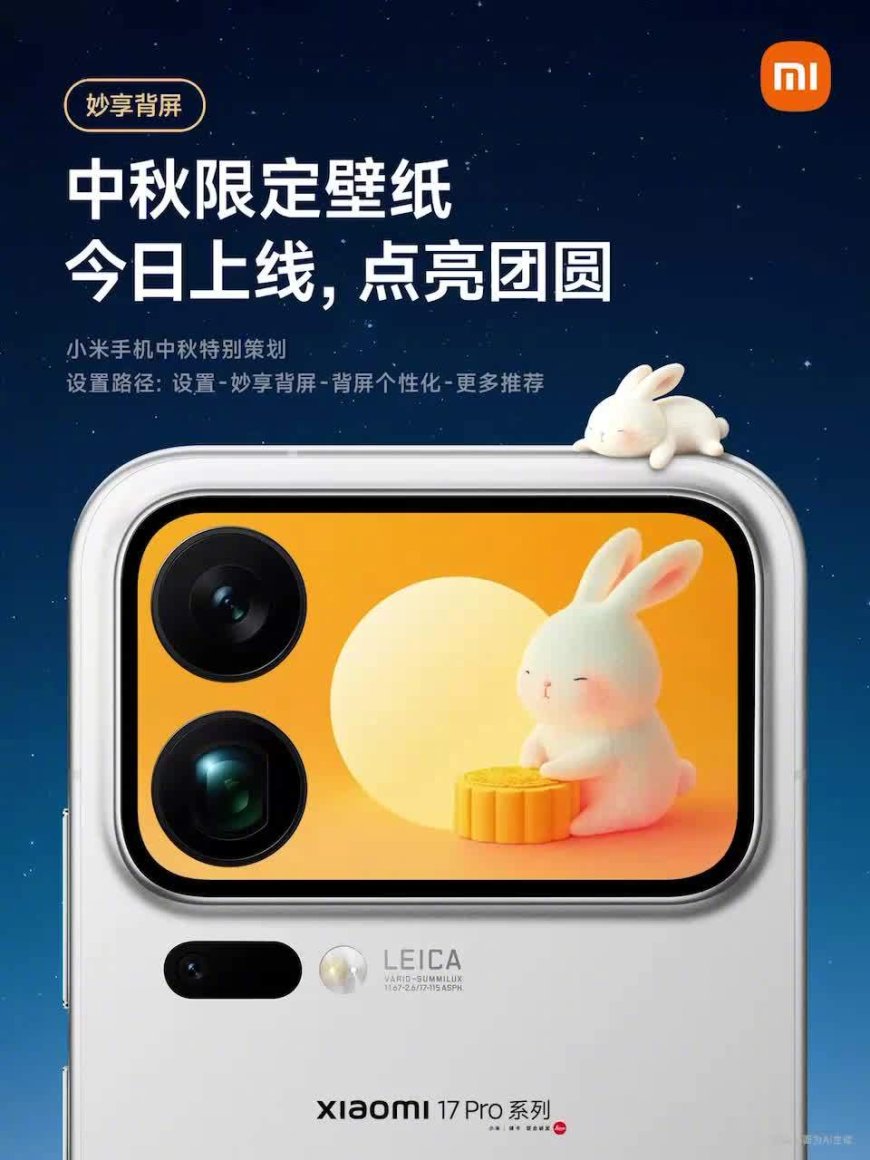 小米 17 Pro 系列手机中秋限定背屏壁纸上线,6 款可选