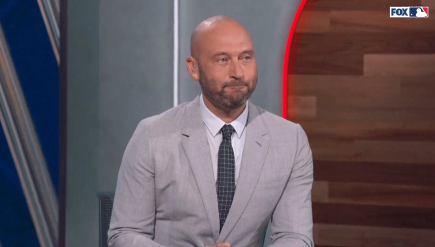 Derek Jeter not amused by David Ortiz spraying him down with cologne as MLB on Fox coverage begins