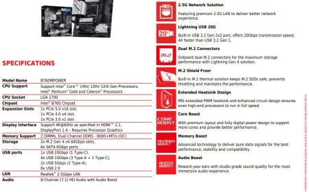 微星 B760MPOWER 主板曝光：支持 12~14 代英特尔酷睿 CPU 与 8000+ MT/s DDR5 内存
