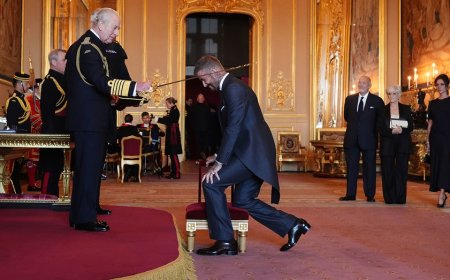 David Beckham knighted by King Charles for services to sport and charity