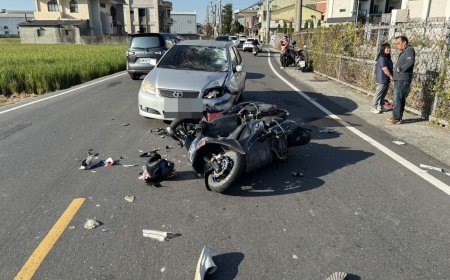 彰化駕駛逆向超車！碰撞機車「人車倒地」　2騎士遭波及釀2傷