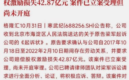 前CTO梁军把寒武纪告了，要赔43亿！芯片圈炸了