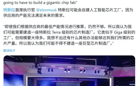 目标月产 100 万片：马斯克称台积电、三星产能不够用，特斯拉要自建超级晶圆厂