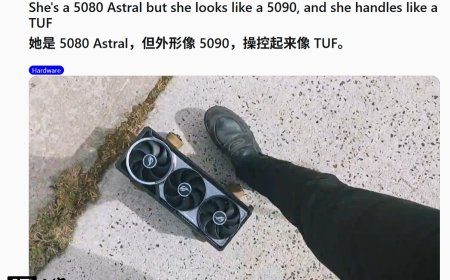 显卡做的滑板：玩家将华硕 ROG 夜神 RTX 5080 装上滑轮，全程没有断裂