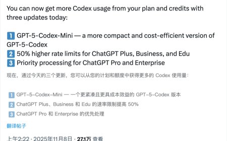 OpenAI 推出 GPT-5-Codex-Mini：“经济高效型”AI 编程模型