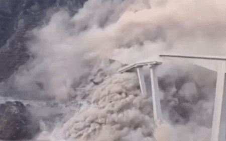 Major Chinese bridge collapses into river just months after opening to traffic