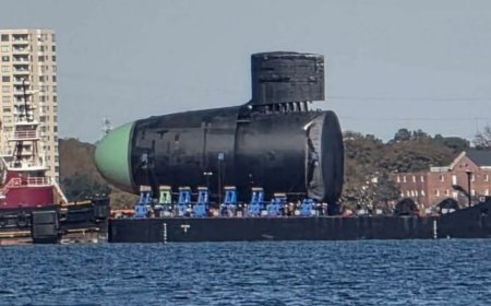 美国海军新战略核潜艇头部模块完工运往总装厂