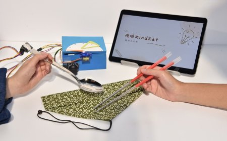 LIFE經典／中學生開發「智慧餐具」奪三星SFT首獎　吃太快會震動提醒你