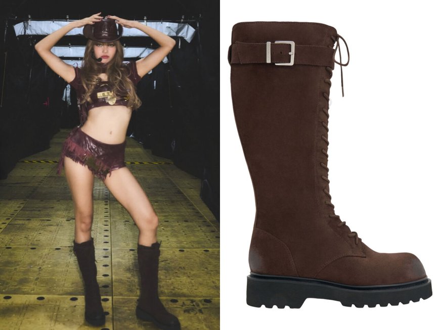 Lisa化身火辣牛仔女郎！搭小CK「平價深棕長靴」加持出逆天長腿比例