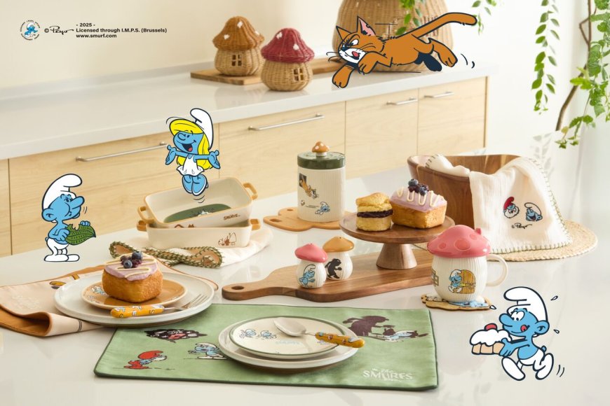 HOLA攜手藍色小精靈推蘑菇村聯名　把家變成歐洲花園