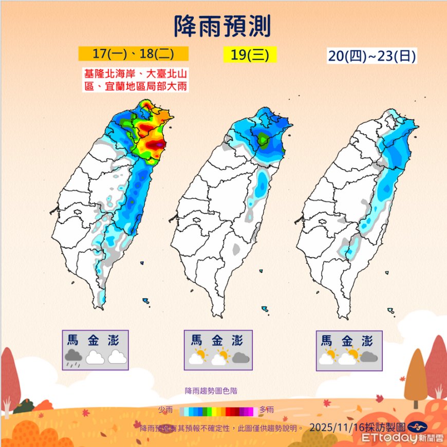 明天雨勢愈晚愈明顯　未來一周全台變天「下探15度」